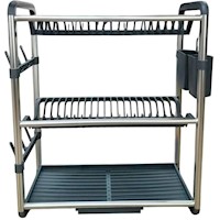 Escurridor de platos doble bandeja de platos de Acero Lulu x3 niveles -70068005